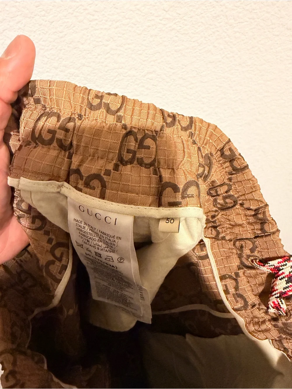 Gucci Brown GG Supreme Logo Pants